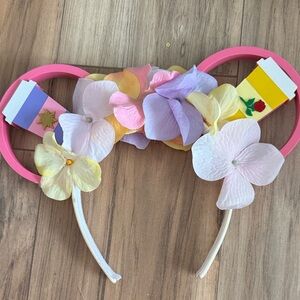 Floral Pink Mouse Ears Headband